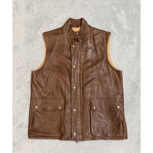 Vintage Orvis Men's L Buttery Leather Hunting & Shooting Outdoor Munitions Vest